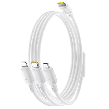 USB-C - Lightning / microUSB / USB-C Baseus Silky 3in1 ladekabel, 100W, 1.5m, Hvit P10377706213-00