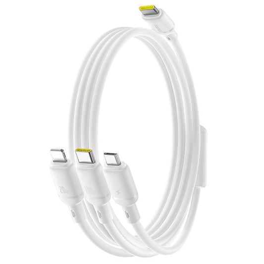 USB-C - Lightning / microUSB / USB-C Baseus Silky 3in1 ladekabel, 100W, 1.5m, Hvit P10377706213-00