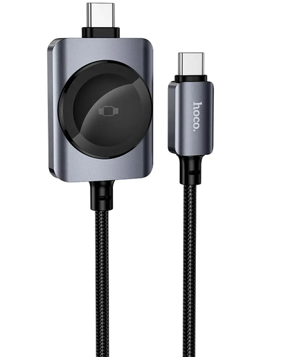 USB-C ladekabel - USB-C HOCO CW66 2in1, 100W, 1,2m, svart