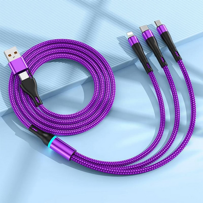 USB-C / USB-A ladekabel - Lightning / microUSB / USB-C OEM B6, 100W, 1,2m, svart