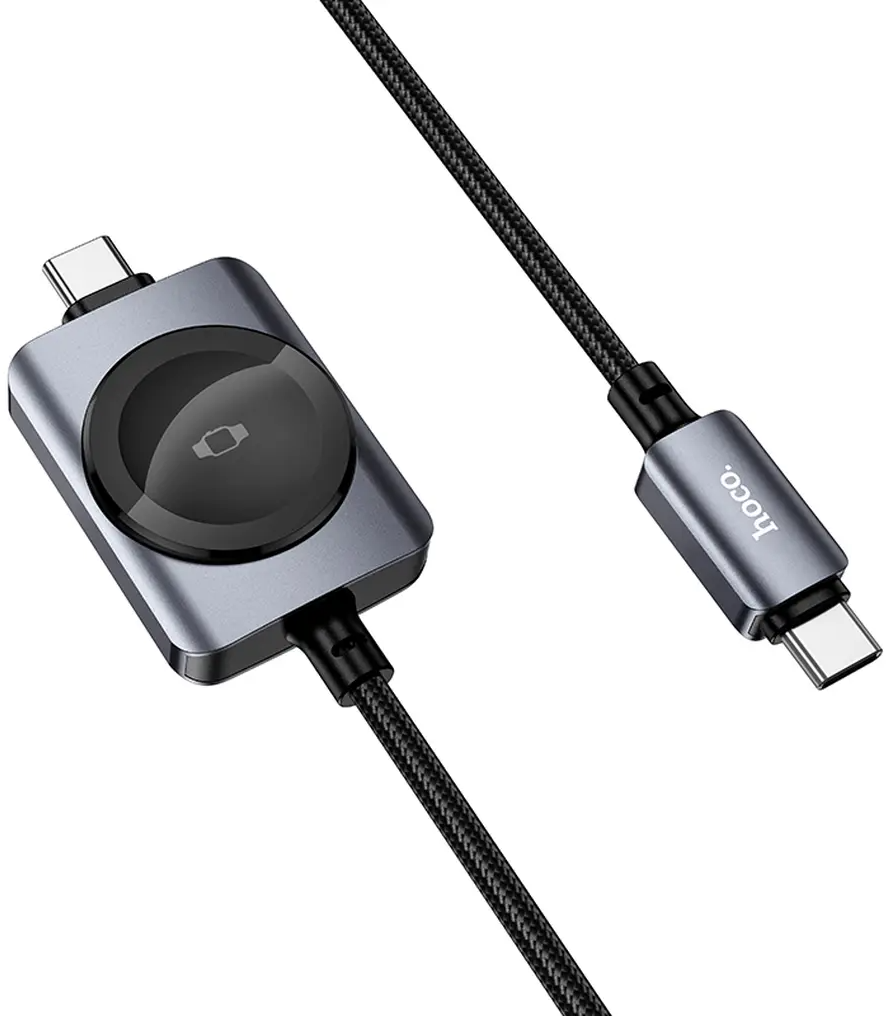 USB-C ladekabel - USB-C HOCO CW66 2in1, 100W, 1,2m, svart