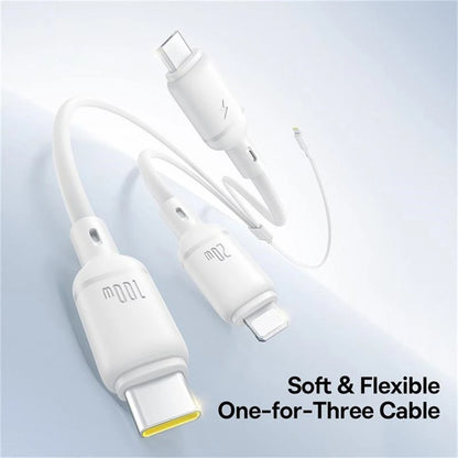 USB-C - Lightning / microUSB / USB-C Baseus Silky 3in1 ladekabel, 100W, 1.5m, Hvit P10377706213-00