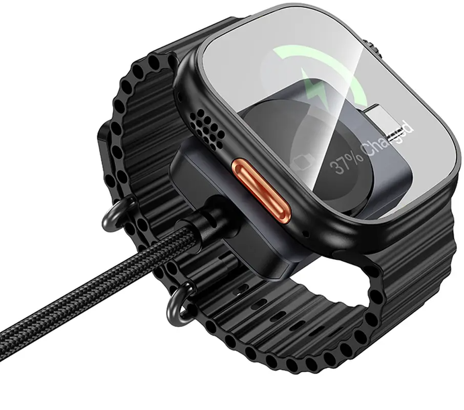 USB-C ladekabel - USB-C HOCO CW66 2in1, 100W, 1,2m, svart