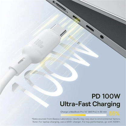 USB-C - Lightning / microUSB / USB-C Baseus Silky 3in1 ladekabel, 100W, 1.5m, Hvit P10377706213-00