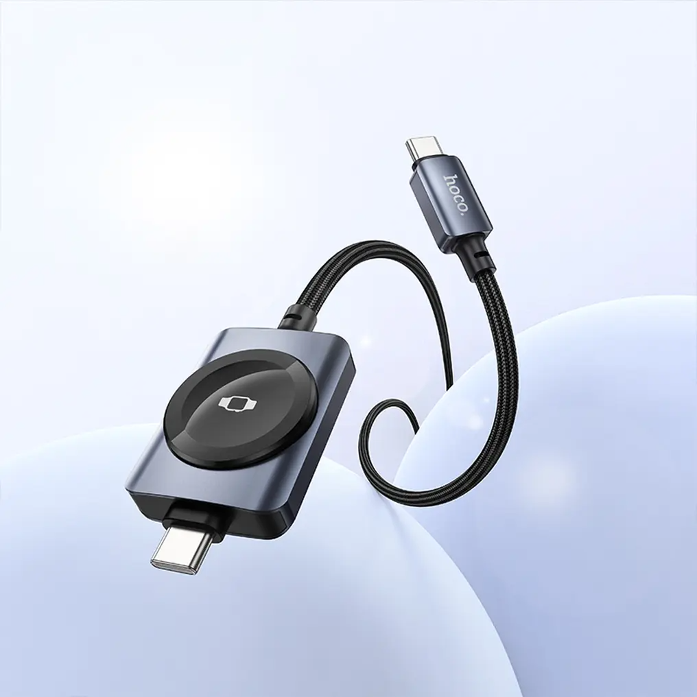 USB-C ladekabel - USB-C HOCO CW66 2in1, 100W, 1,2m, svart