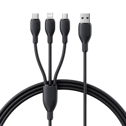 USB-C - Lightning / microUSB / USB-C Baseus Ultra Fast 3in1 ladekabel, 20W, 0.8m, Svart P10377501111-00