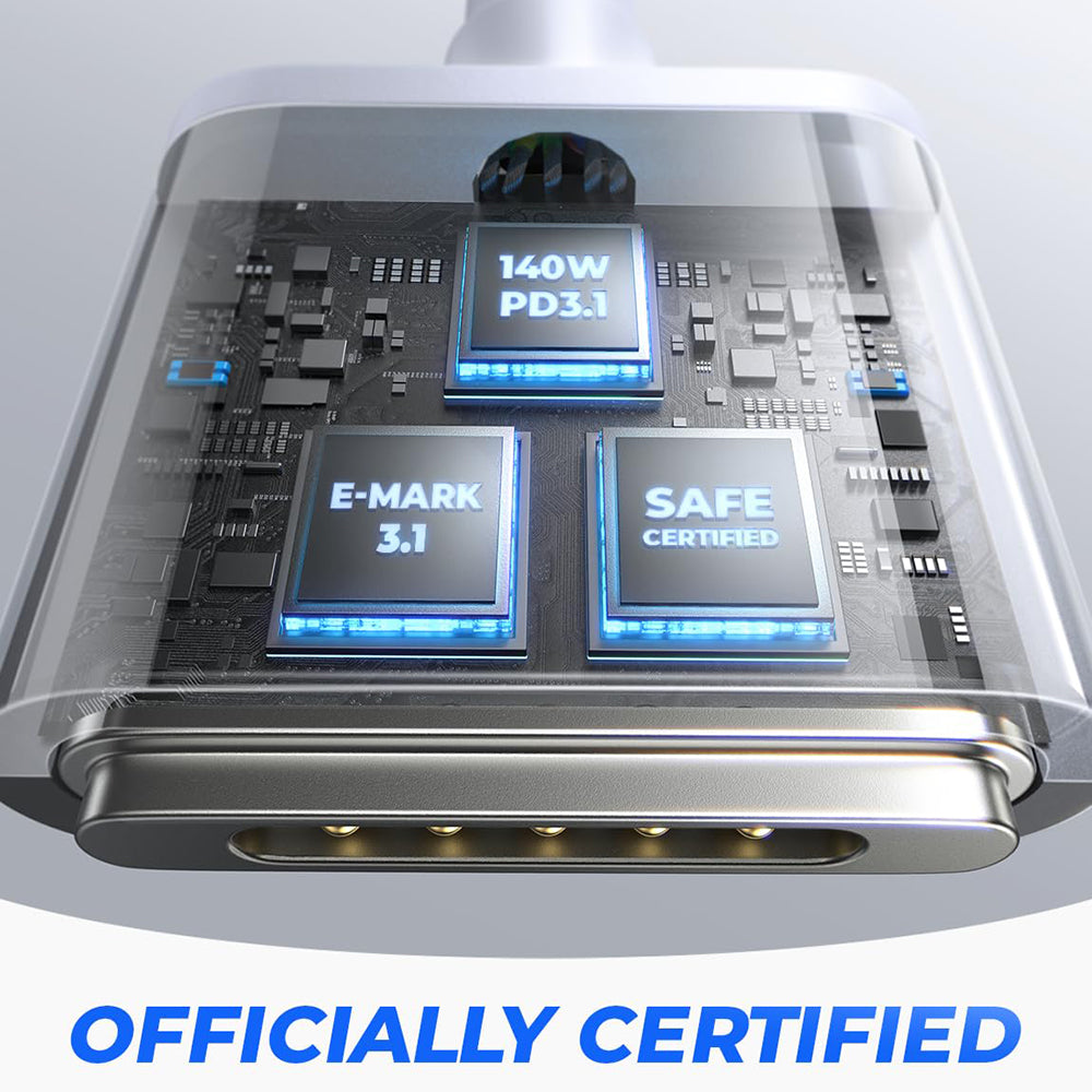 USB-C Ladekabel - MagSafe 3 Lisen, 140W, 2m, Sølv YL0123070001