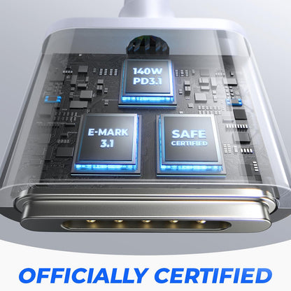 USB-C Ladekabel - MagSafe 3 Lisen, 140W, 2m, Sølv YL0123070001