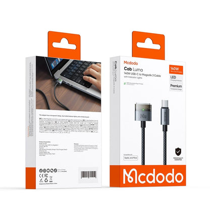 McDodo CA-2070 Ladekabel, USB-C - MagSafe 3, 140W, 2m, Svart