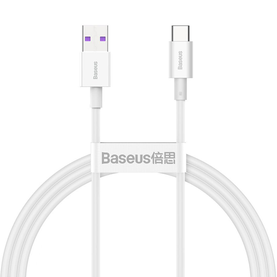 USB-A til USB-C data- og ladekabel Baseus Superior Series, 66 W, 1 m, hvit CATYS-02