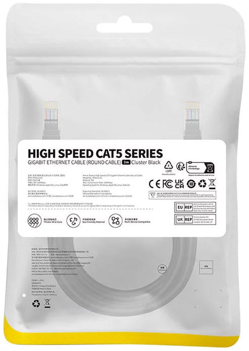 Baseus nettverkskabel, UTP, Cat5, 3m, Svart B00133206111-04