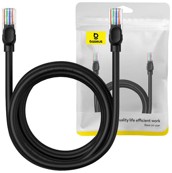 Baseus nettverkskabel, UTP, Cat5, 3m, Svart B00133206111-04
