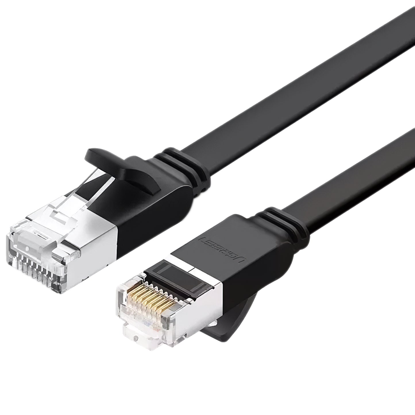 Nettverkskabel UGREEN NW101 Flat, UTP, Cat6, 2m, Svart 
