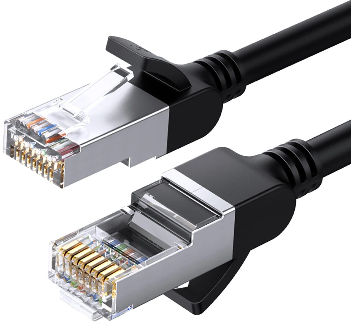 Nettverkskabel UGREEN NW101 Flat, UTP, Cat6, 0.5m, Svart