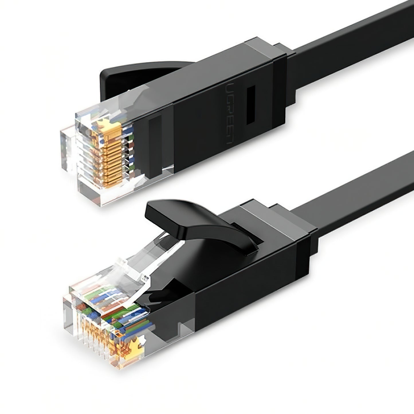UGREEN NW102 Flat nettverkskabel, UTP, Cat6, 2m, Svart