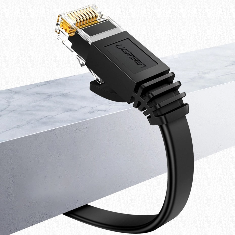 UGREEN NW102 Flat nettverkskabel, UTP, Cat6, 0,5 m, svart