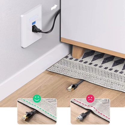 UGREEN NW102 Flat nettverkskabel, UTP, Cat6, 0,5 m, svart