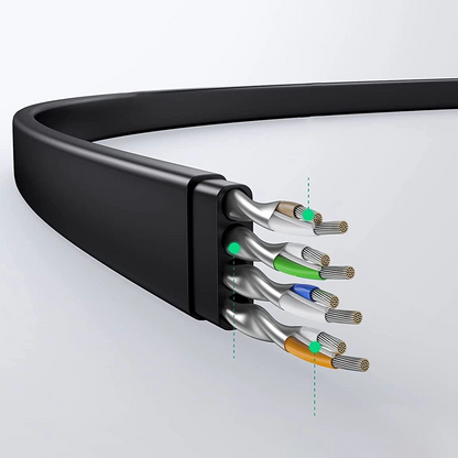 UGREEN NW102 Flat nettverkskabel, UTP, Cat6, 0,5 m, svart