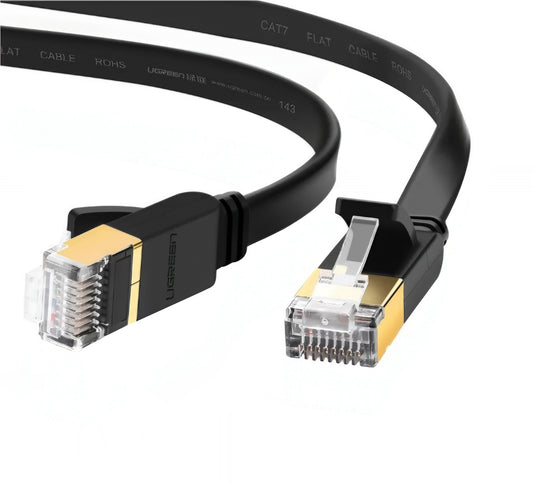 UGREEN NW106 Flat nettverkskabel, UTP, Cat7, 10m, Svart