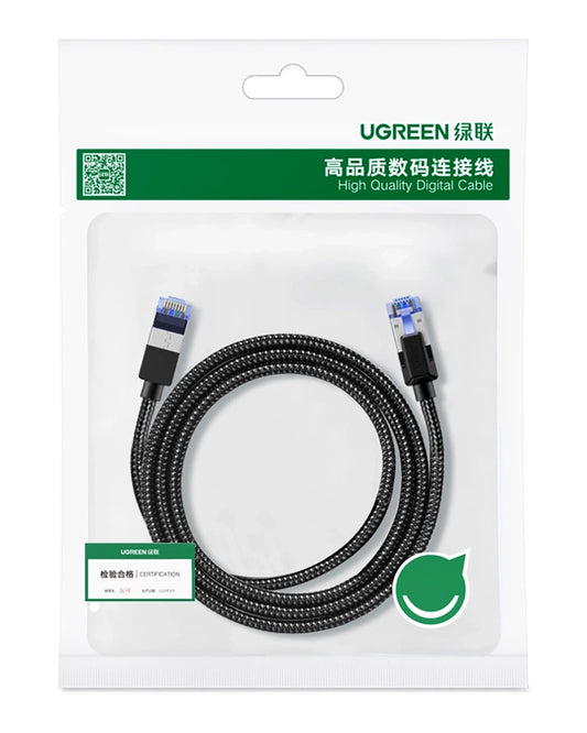 UGREEN NW153 Nettverkskabel, UTP, Cat8, 1m, Svart