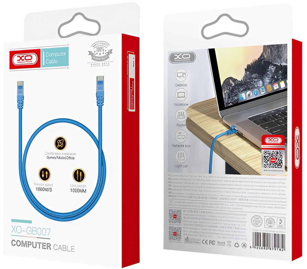 Nettverkskabel XO Design GB007, UTP, Cat6, 1m, Blå
