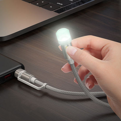Led-kabel HOCO UA38C, USB-C / USB-A, 0,3 m, Svart