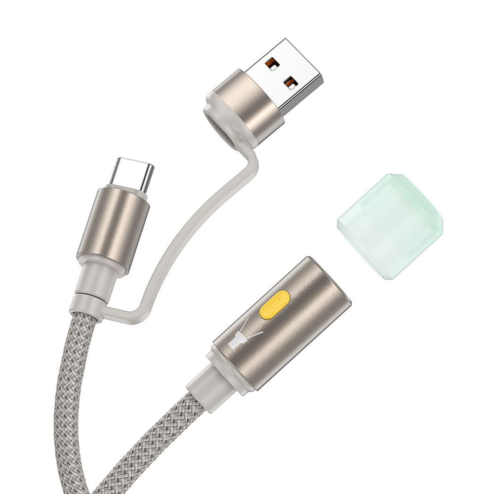 Led-kabel HOCO UA38C, USB-C / USB-A, 0,3 m, Gull