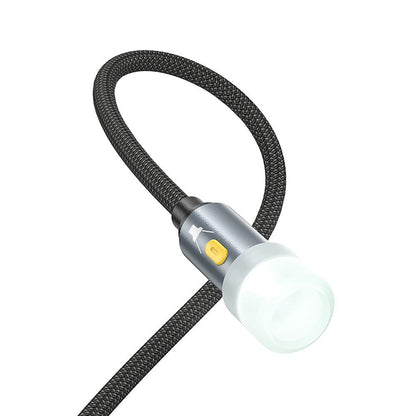 Led-kabel HOCO UA38C, USB-C / USB-A, 0,3 m, Svart
