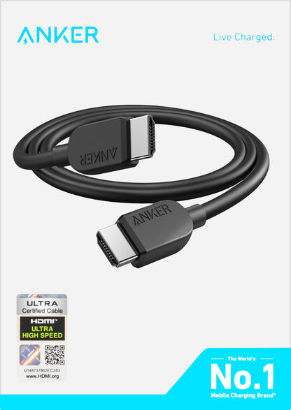 Anker Video Kabel, HDMI - HDMI, 8K, 1.8m, Svart A8742011
