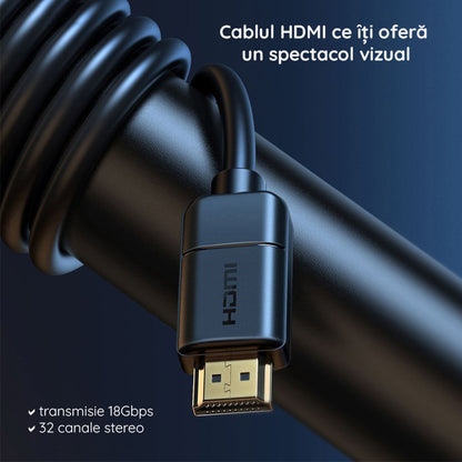 Baseus High Definition videokabel, HDMI - HDMI, 4K, 5m, Svart CAKGQ-D01