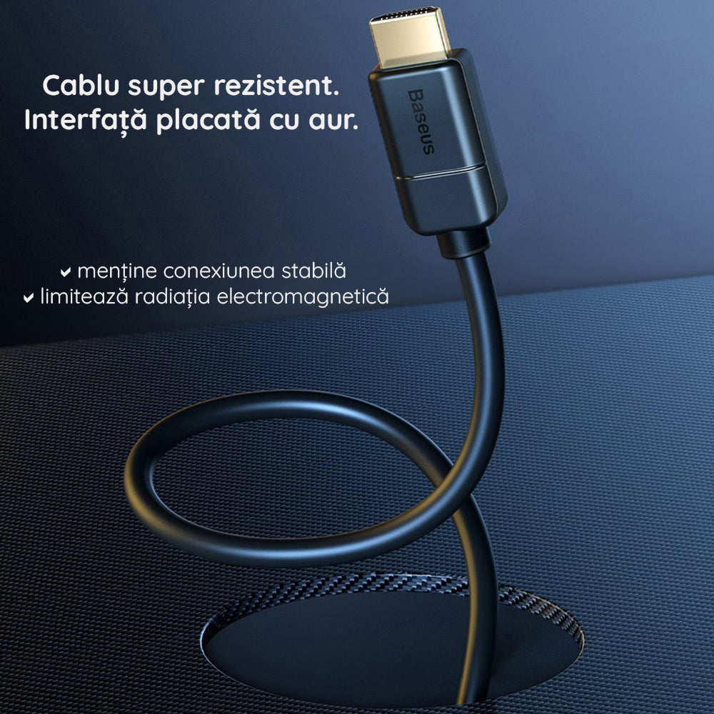 Baseus High Definition videokabel, HDMI - HDMI, 4K, 5m, Svart CAKGQ-D01