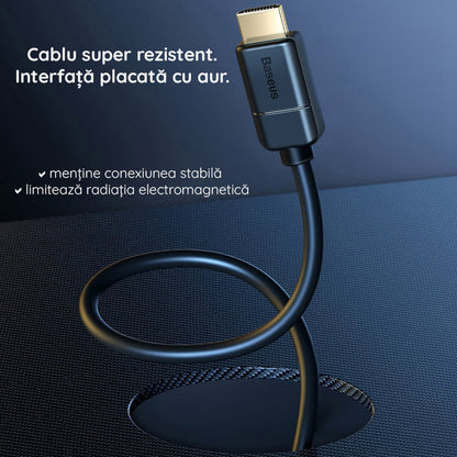 Baseus High Definition videokabel, HDMI - HDMI, 4K, 5m, Svart CAKGQ-D01