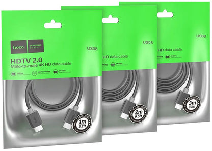 Video Kabel HOCO US08, HDMI - HDMI, 4K, 1m, Svart