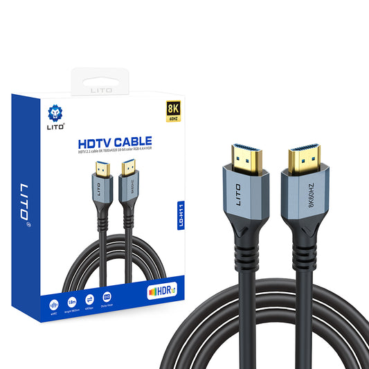 Lito HD119 videokabel, HDMI - HDMI, 8K, 1,8 m, svart