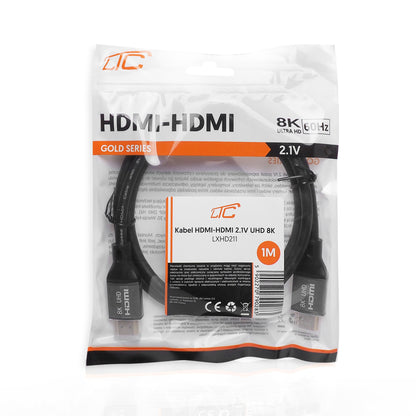 LTC Gold videoskabel, HDMI - HDMI, 8K, 1m, svart