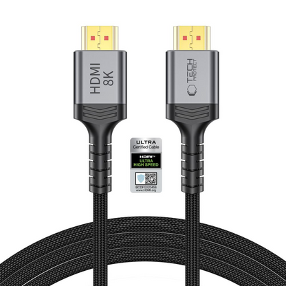 Tech-Protect Ultraboost 2 videokabel, HDMI - HDMI, 8K, 2m, svart