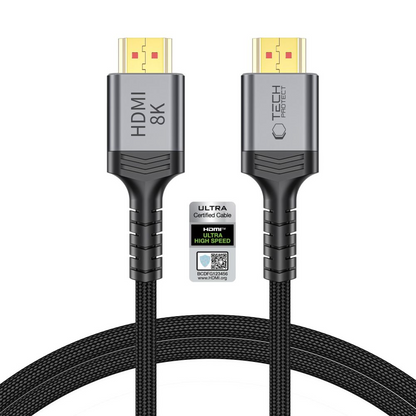 Tech-Protect Ultraboost 2 videokabel, HDMI - HDMI, 8K, 1m, svart
