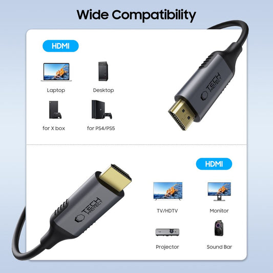 Videokabel Tech-Protect Ultraboost II, HDMI - HDMI, 8K, 2m, Svart
