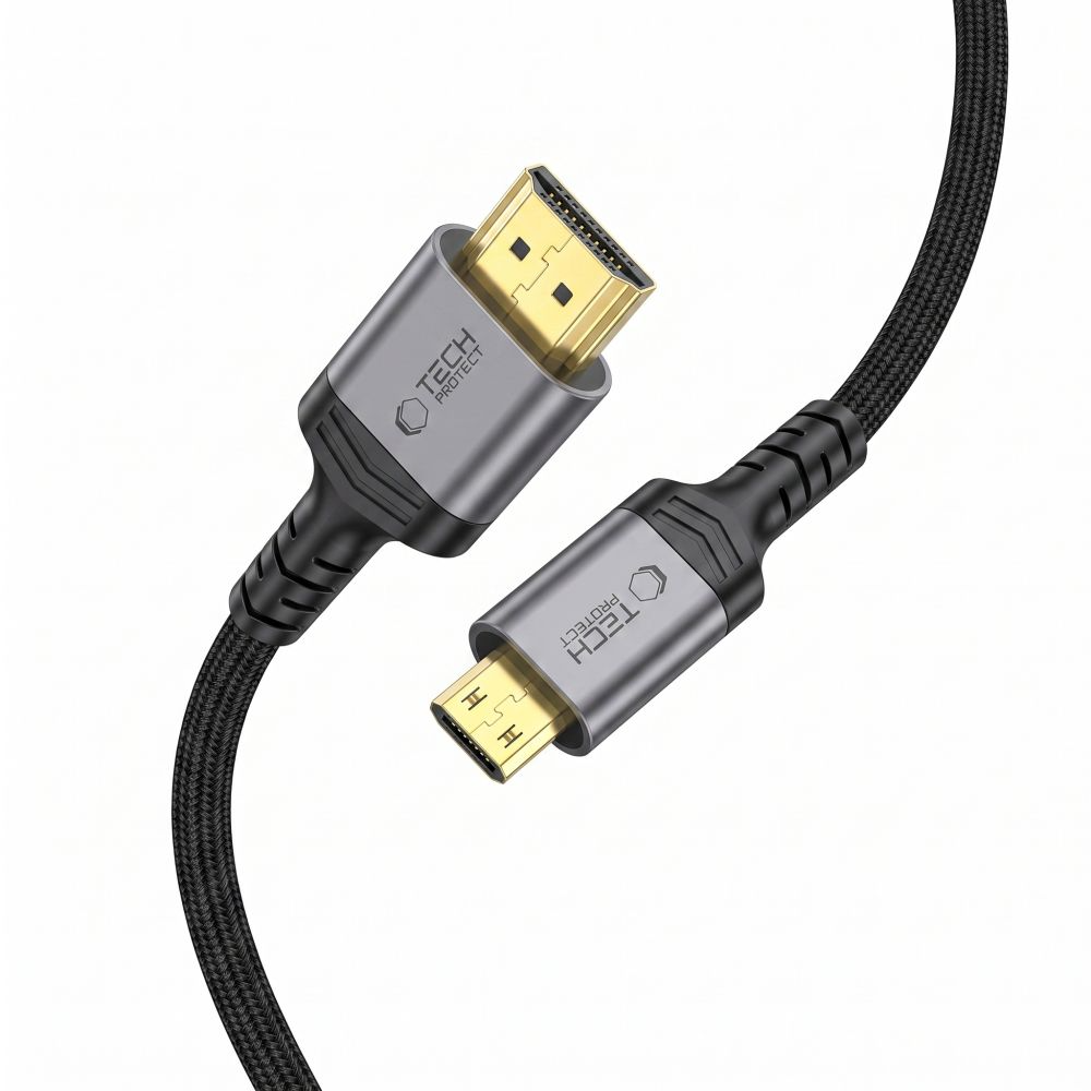 Tech-Protect Ultraboost 2 videokabel, miniHDMI - HDMI, 8K, 2m, svart