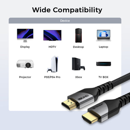 Techsuit NexusVision Pro CX3 videokabel, HDMI - HDMI, 8K, 2m, grå