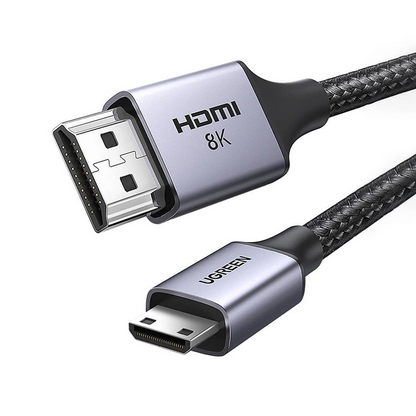 Video Kabel UGREEN HD163, miniHDMI - HDMI, 8K, 2m, Grå
