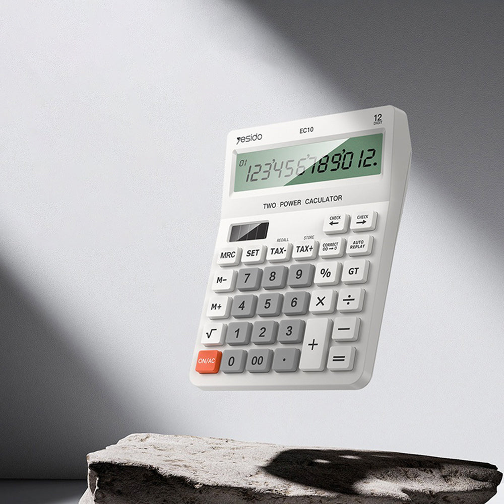 Kontorkalkulator Yesido EC10, Hvit
