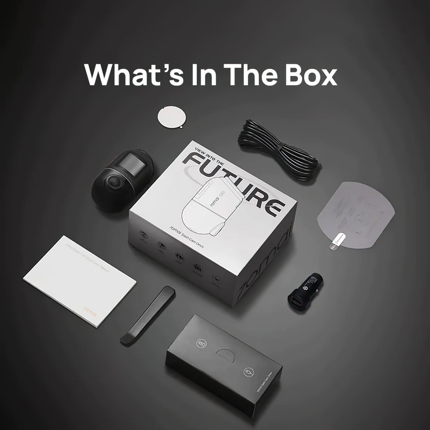 Bilkamera 70mai Dash Cam Omni 360 X200, 1080P, 64Gb, Wi-Fi, GPS, AI, Stemmekontroll, 1.2 tommers skjerm X200-64-BK