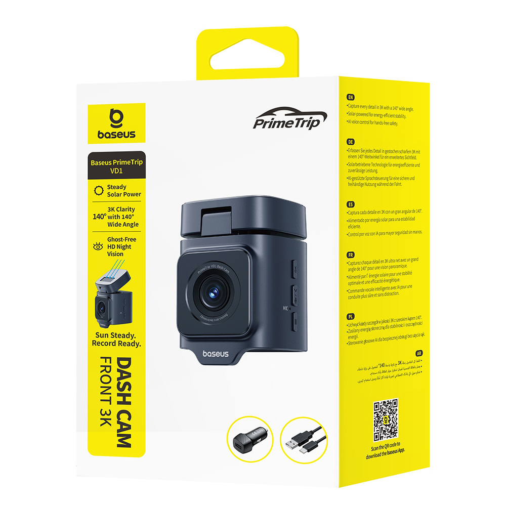 Bilkamera Baseus PrimeTrip VD1, 3K, Wi-Fi, GPS, 1,54-tommers skjerm, Reseglet C10669000123-00