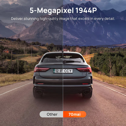 Bil Kamera Foran Bak 70mai Dash Cam A510, 3K, GPS, Wi-Fi, Skjerm 2 tommer
