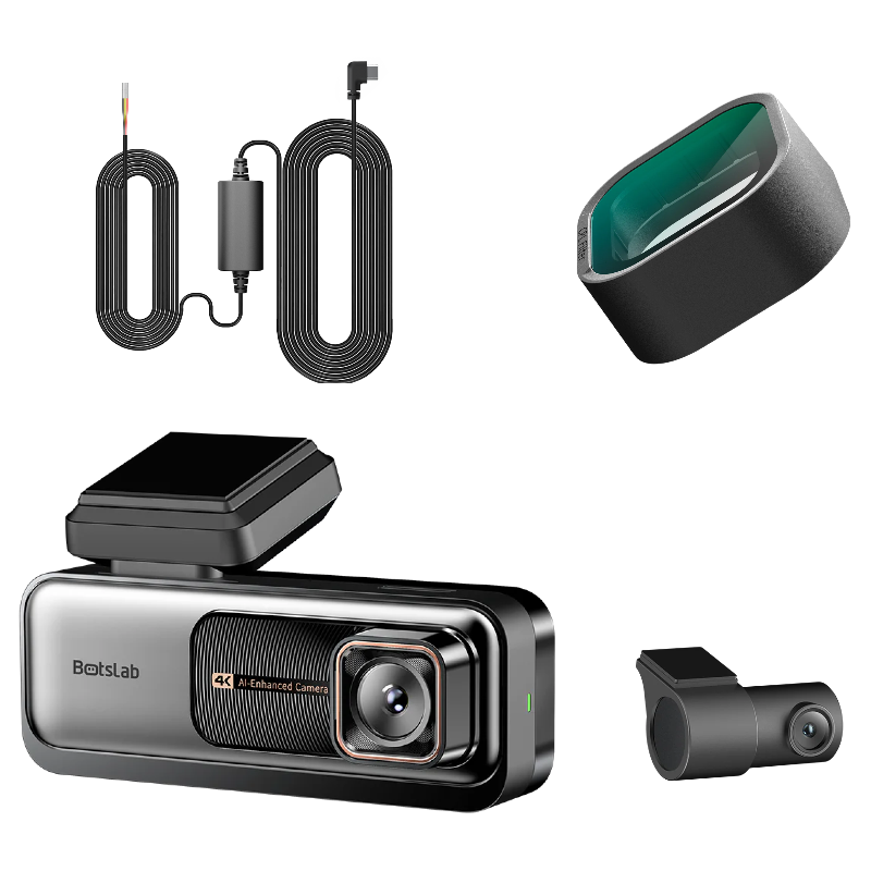 Botslab G980H Pro Front- og Bakovervendt Bilkamera, 4K, Wi-Fi, GPS, 2,45-tommers Skjerm