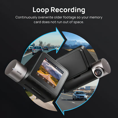 Bil Kamera Foran Bak 70mai Dash Cam A510, 3K, GPS, Wi-Fi, Skjerm 2 tommer