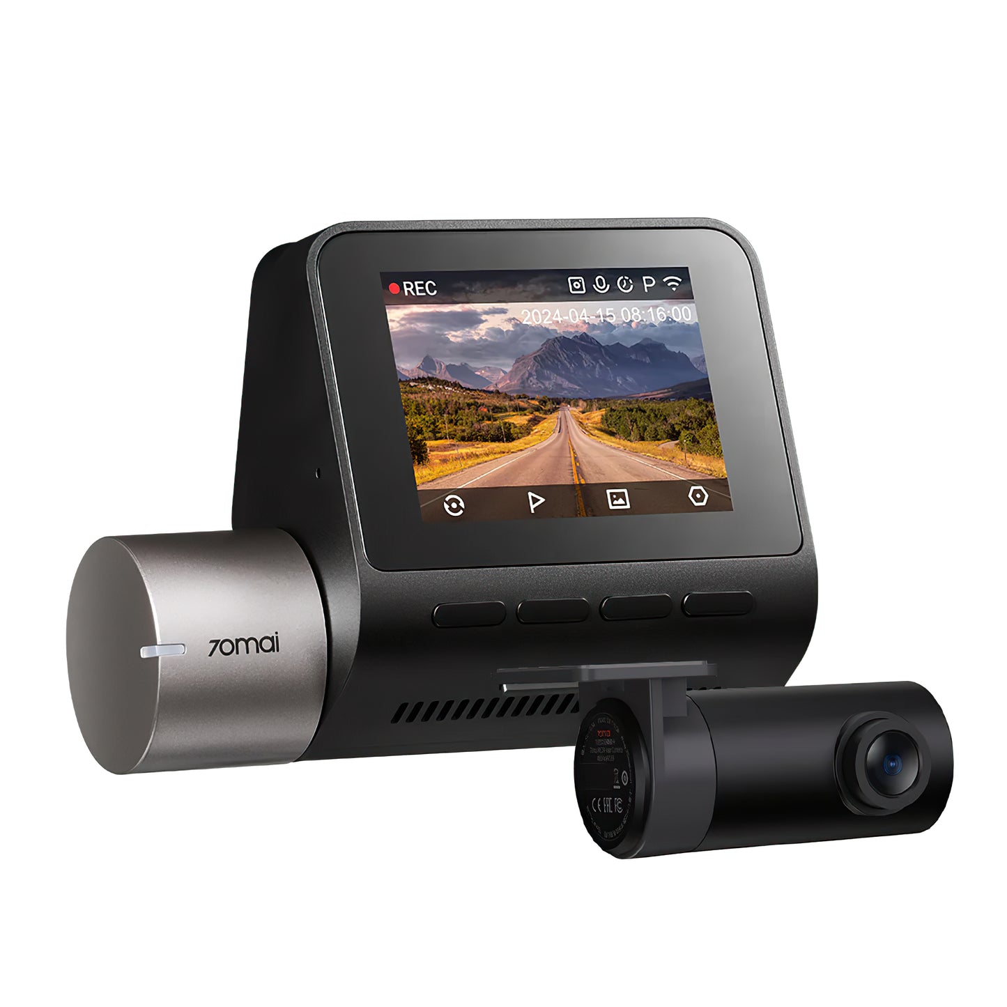 Bil Kamera Foran Bak 70mai Dash Cam A510, 3K, GPS, Wi-Fi, Skjerm 2 tommer