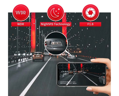 Bilfront- og bakovervognkamera DDPAI mola N3 Pro 2026, 1600P, Wi-Fi