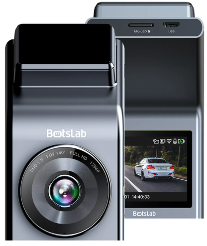 Botslab G300H Plus Front- og Bakovervåkingskamera for Bil, 4K, Wi-Fi, GPS, 2,4-tommers Skjerm